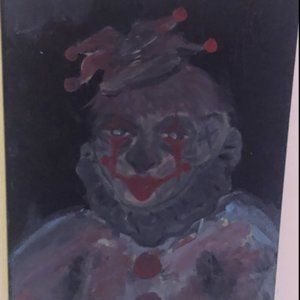 Homade Creepy Clown Painting